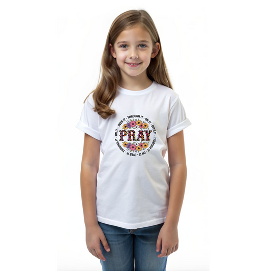 Pray, Girl's Crew Neck T-Shirt