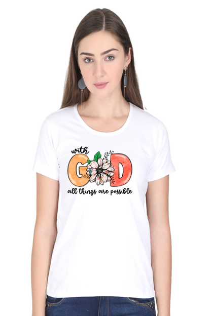 With God all things are possible, Women's t-shirt