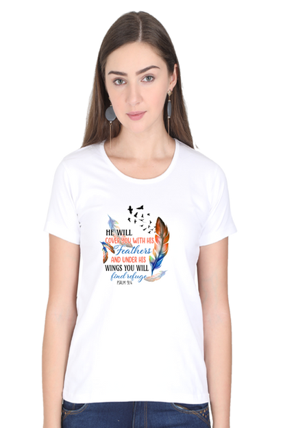 He will cover you with his feathers, Women's t-shirt