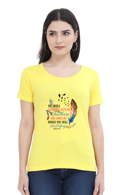 He will cover you with his feathers, Women's t-shirt