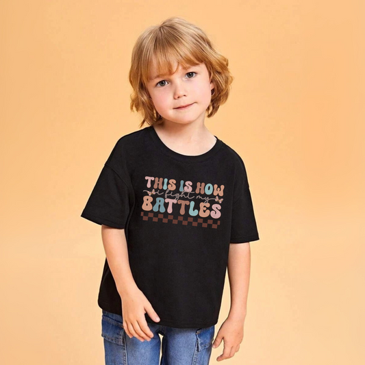 This is How i Fight my battles, Girl's Crew Neck T-Shirt