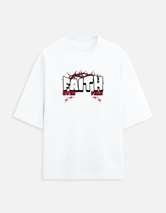 FAITH OVER FEAR, Unisex Terry Oversized Tee